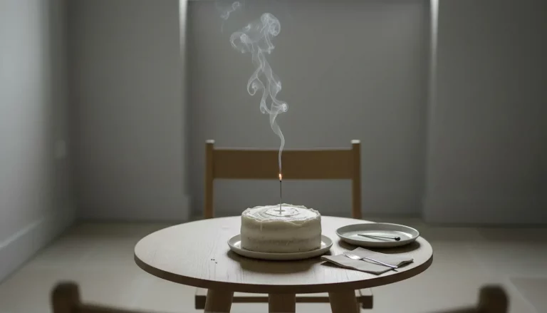 Kuchen mit ausgebrannter Kerze als Symbol dafür, keine Freude mehr empfinden zu können
