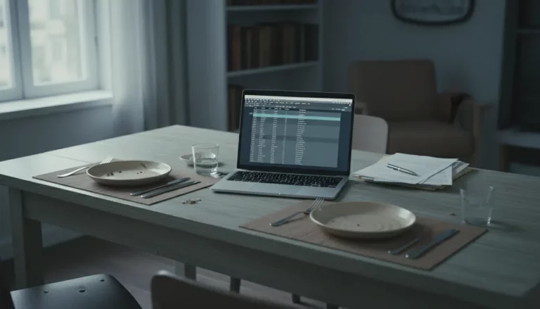 Laptop mit Notiz „Heute früher Schluss“ als Symbol für Arbeitsstress Symptome nach Feierabend