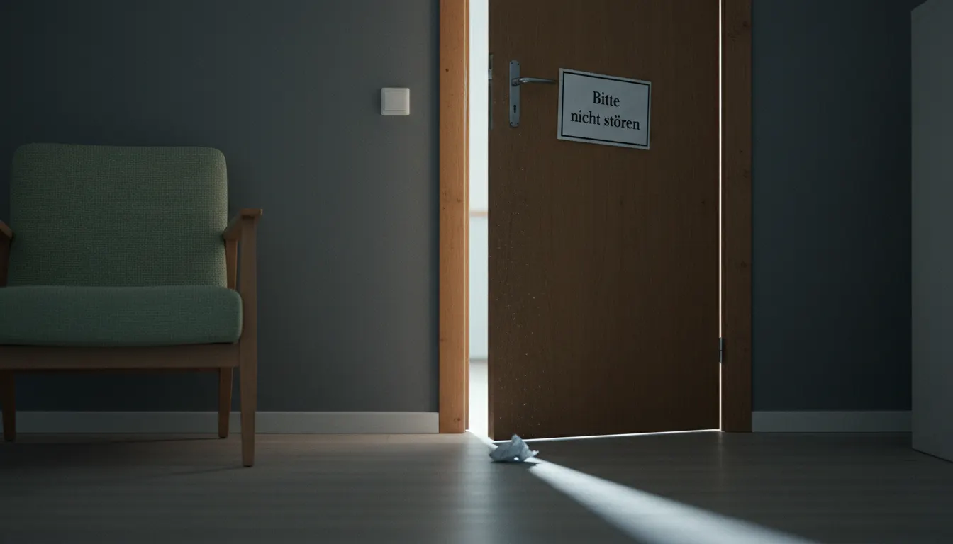 Türschild mit Bitte nicht stören als Symbol für Grenzen setzen im Job